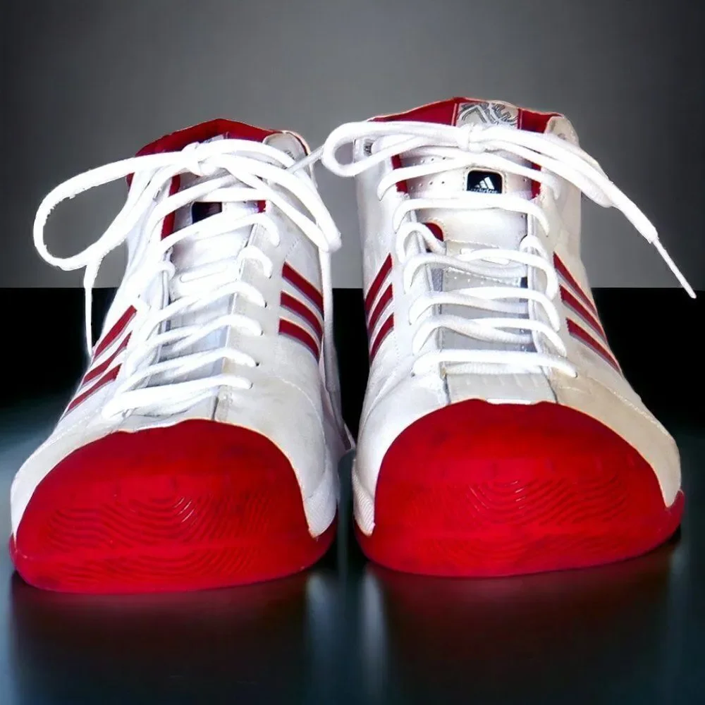 Adidas white/red TS Pro Model Basketball Hi-top sneakers